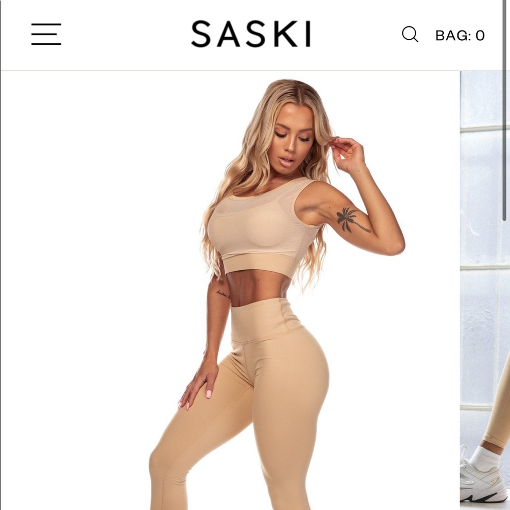 Beige high waist leggings